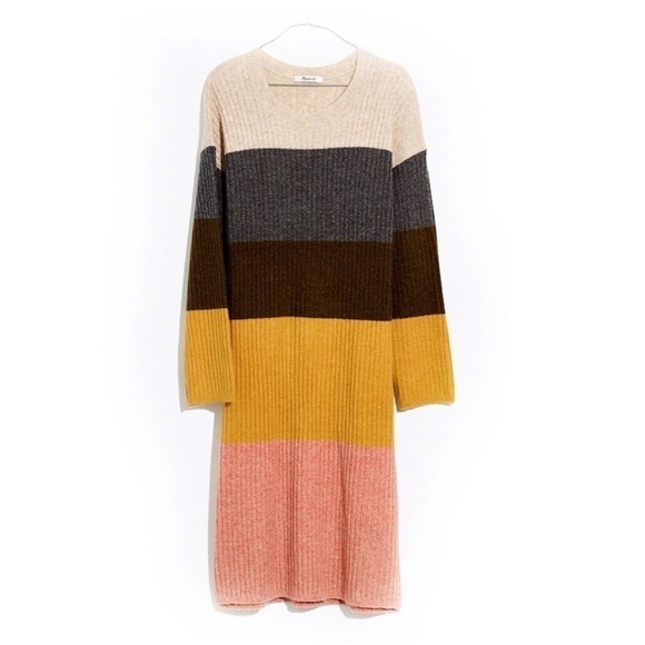 NWT Madewell colorblock midi sweater dress XXL - Picture 2 of 10
